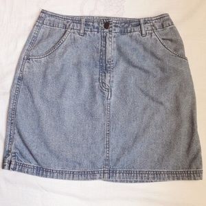 J.Jill Blue Denim Mini Skirt A Line Soft Button 6P